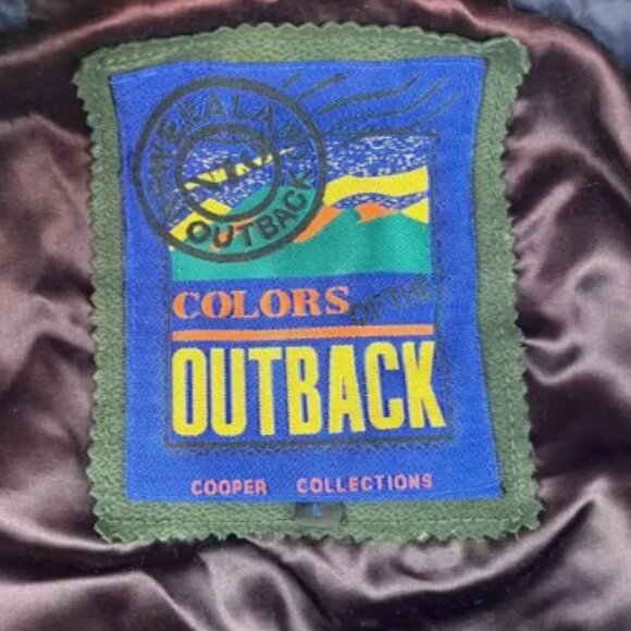 Vtg New Zealand Outback Colorblock Bomber Leather Jacket Lined Men's L Rare - Picture 6 of 8